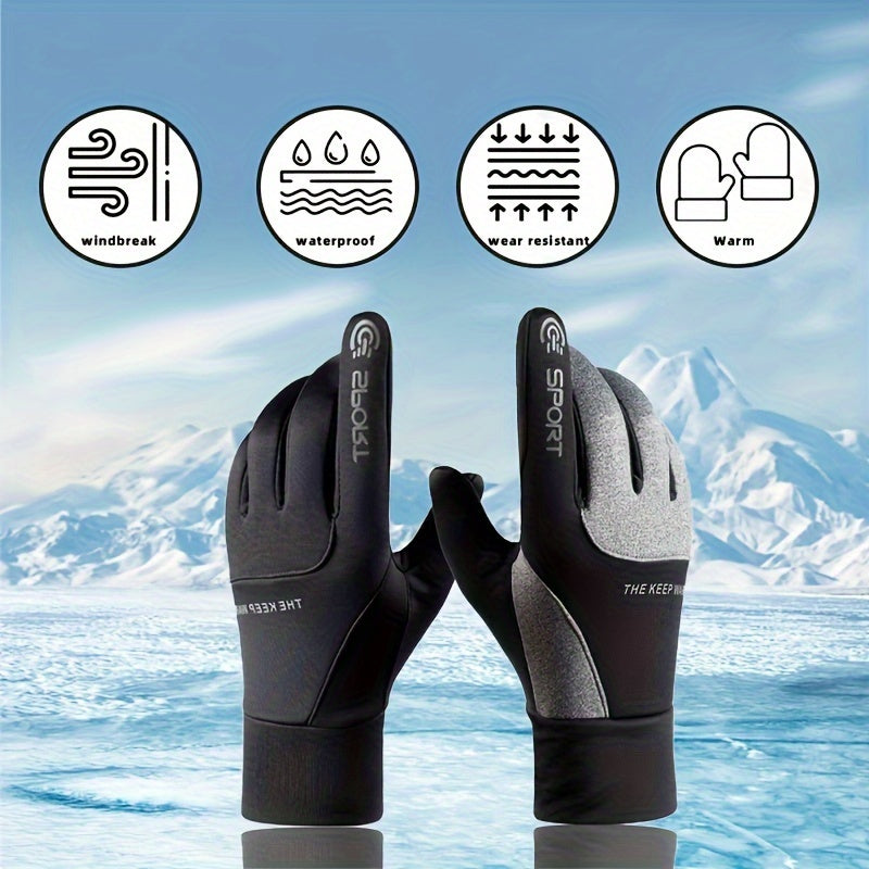 Winter Warm Full Finger Gloves Unisex Anti-wear Driving Gloves