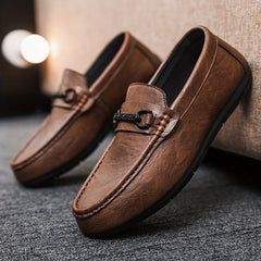 Men's Comfy Moc Toe Loafers Non-slip Driving Shoes