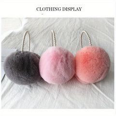 Plush Faux Rabbit Fur Earmuffs Soft Warm Ear Covers for Men & Women Pink Beige