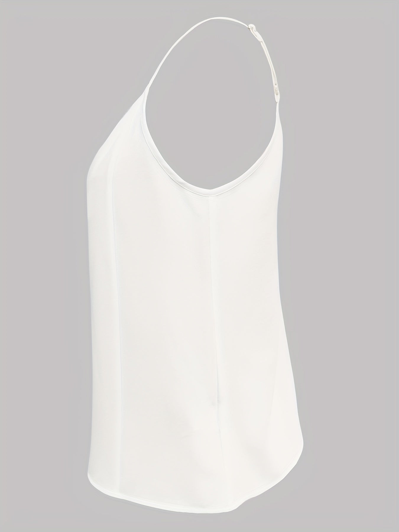 Solid Contrast Lace Cami Top V Neck Sleeveless Top Women's Clothing