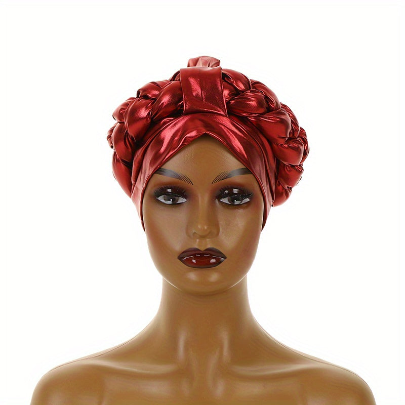 Red Hot Stamping Turban Cap Elastic Head Wrap Ramadan Scarf Chemo Hats