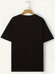 Crown Print Men's Graphic Crew Neck T-shirt - Casual Summer Tee