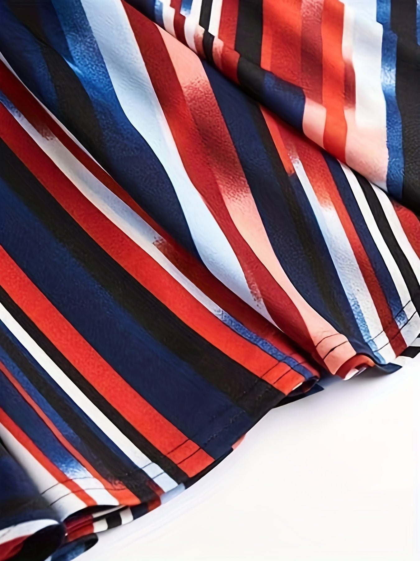 Striped Ruffle Skater Skirts Slim Waist Mini Skirts Women