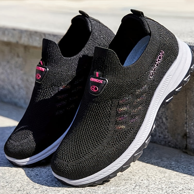 Women's Breathable Knit Chunky Slip On Sneakers