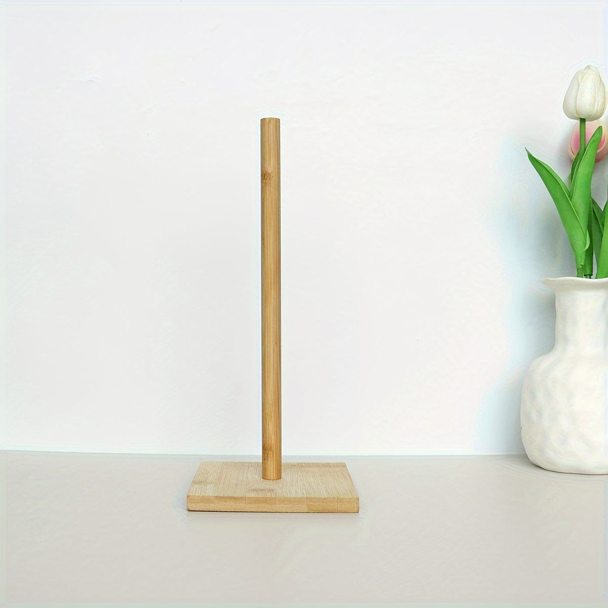 Bamboo Kitchen Paper Towel Holder Lazy Rag Storage Shelf