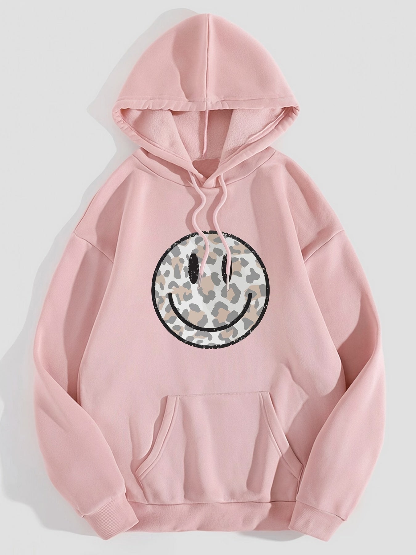 Leopard Print Hoodie with Kangaroo Pocket for Women