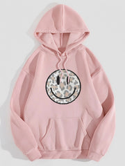 Leopard Print Hoodie with Kangaroo Pocket for Women