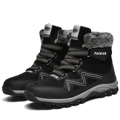 Men's Warm Plush Snow Boots Outdoor Cold Weather Hiking Boots