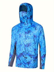 Men's UPF 50 Sun Protection Hoodie With Mask Long Sleeve Quick Dry Tops