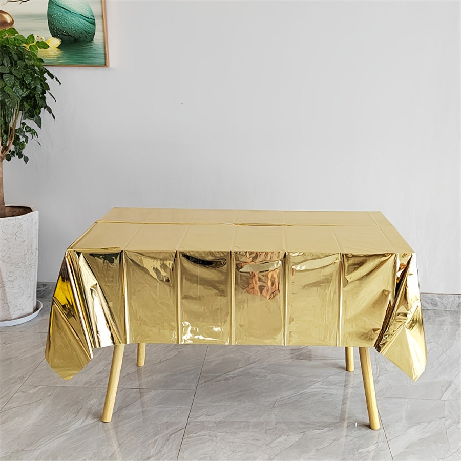 1pc 137 54in 72in Aluminum Foil Tablecloth Waterproof Laser Party Decoration