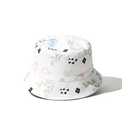 Kids Sunshade Bucket Hat Patterned Double-Sided Outdoor Travel Vacation