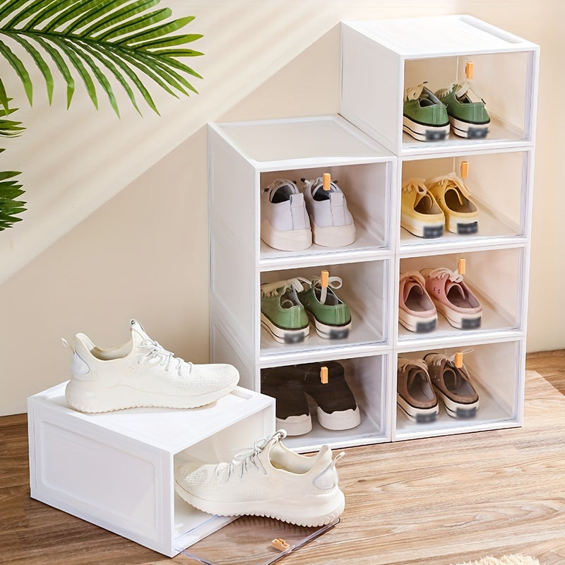 Plastic Shoe Rack Box With Door Dustproof Shoe Storage Box