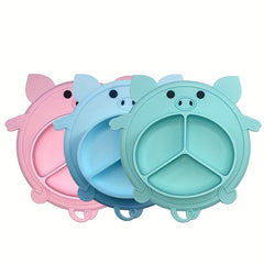 Stylish Baby Dinner Plate with Suction Cup - Training Tableware