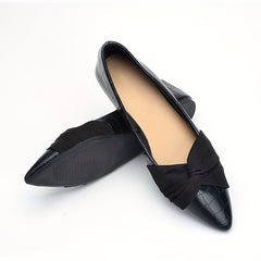 Women's Pointed Toe Bow Ballet Flats Slip On Shoes