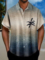 Palm Tree Gradient Hawaiian Shirt for Summer Beach Vacation