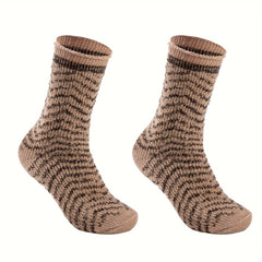 Stripe Print Socks Soft Mid Tube Socks Women's Stockings