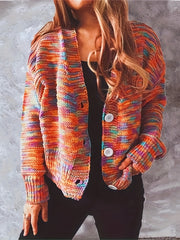 Rainbow Button Cardigan Long Sleeve