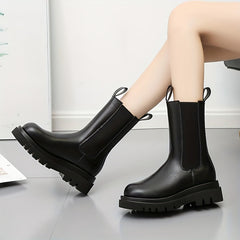 Women's Stretch Fabric Slip On Boots Non-Slip Stylish Side Boots