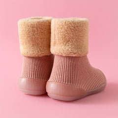 Baby Boys Slip On Sock Shoes Non Slip Warm Fleece Walking Shoes