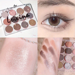 12-Color Eyeshadow Palette Natural Nude Makeup Matte Shimmer Glitter Pigment