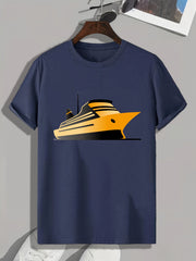 Houseboat Print Men's Graphic T shirt for Summer