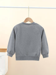Casual Graphic Letter Print Sweatshirt For Boys