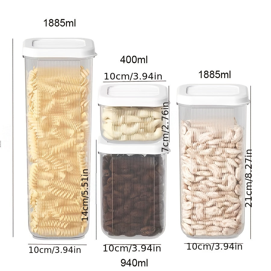 4pcs Sealed Plastic Food Storage Box Set with Lid