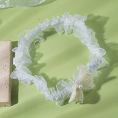 Yellow Lace Garters Bridal Faux Pearl Bowknot Garter Belt Stretch Thigh Leg Ring