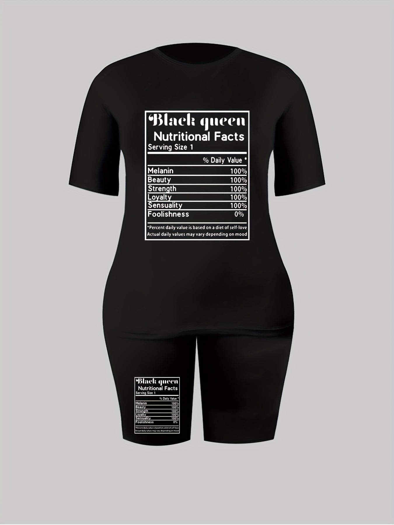 Letter & Number Print Crop Top & Shorts Set