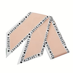 2pcs Red & Pink Skinny Scarf Long Ribbon Neckerchief Twilly Scarf