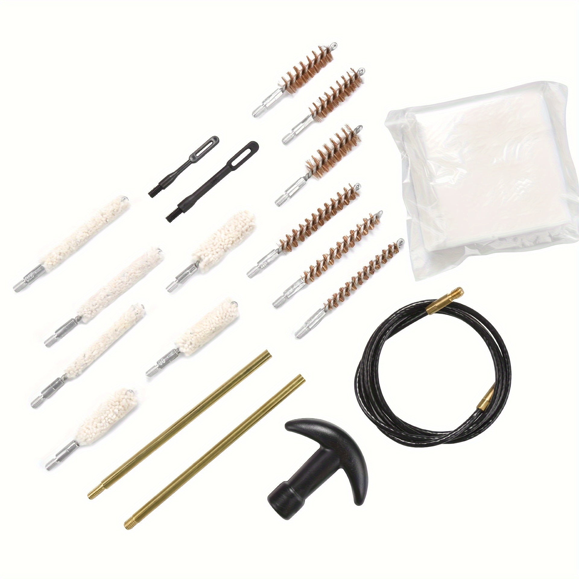 Portable Heavy Duty Cleaning Kit Rod Brass Bristles Brush Set