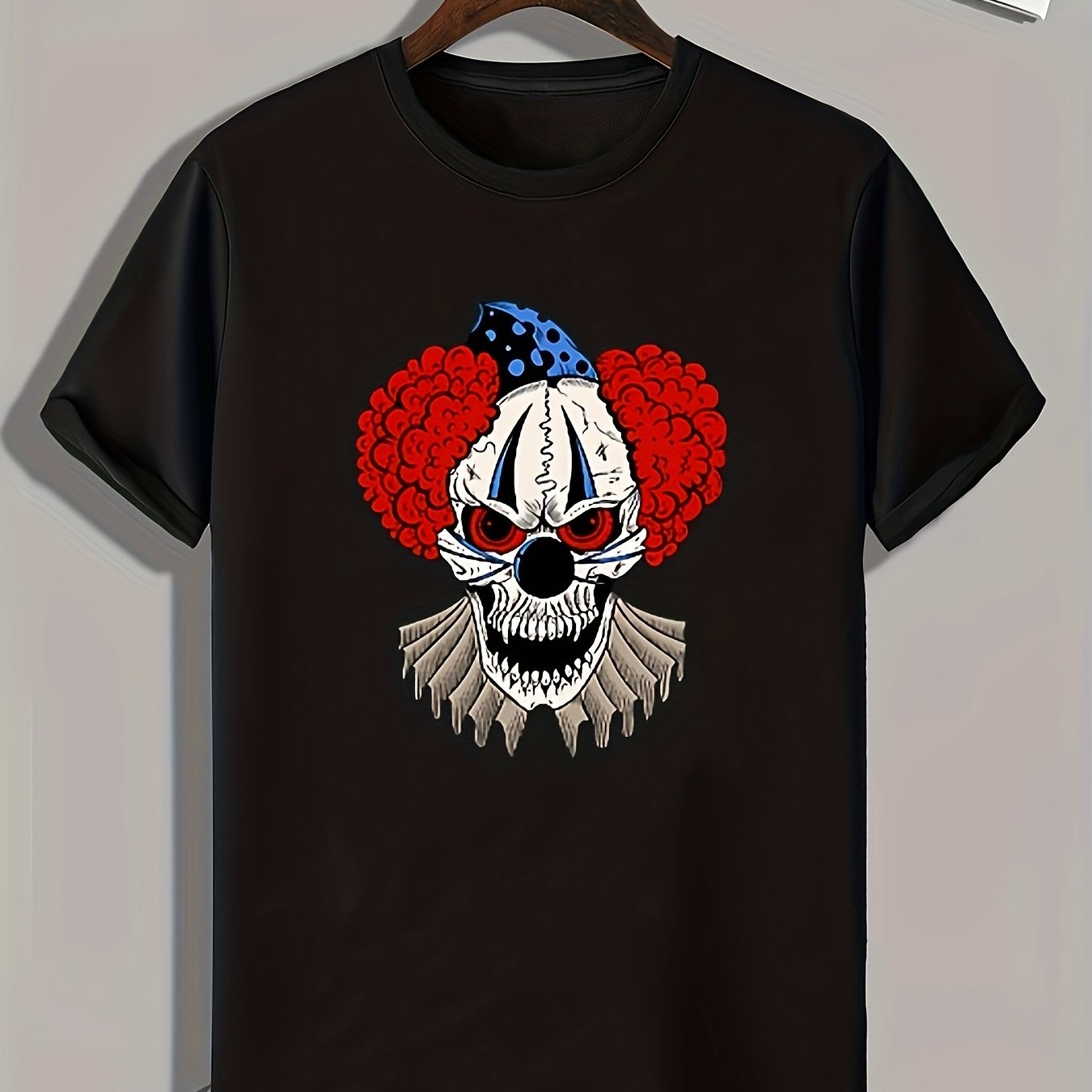 Halloween Scary Clown Pattern Print Men's Sports T-shirt