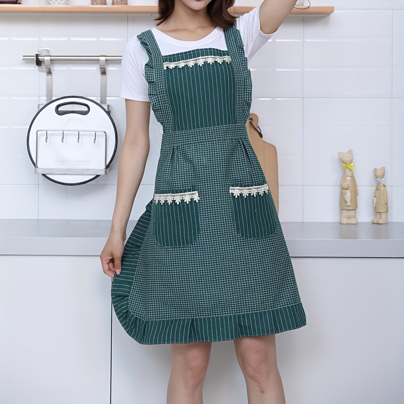 Fashionable Breathable Apron Women's Kitchen Lace Apron Sleeveless Smock
