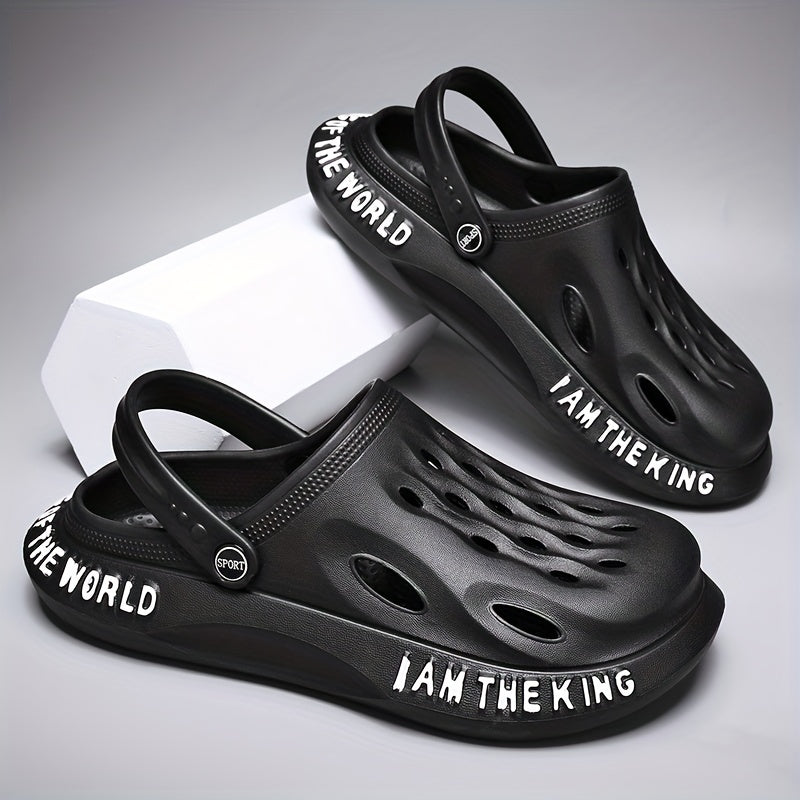 Men's Alphabet Detail Lightweight Comfy Clogs Non Slip Garden Shoes