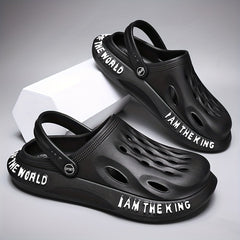 Men's Alphabet Detail Lightweight Comfy Clogs Non Slip Garden Shoes
