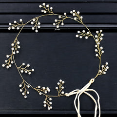 Faux Pearl Bridal Headband Hair Vine Band For Women Bride Pearl Wedding