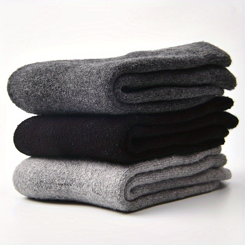 Men's Wool Hiking Socks Soft Comfortable Winter Warm Cozy Crew Socks