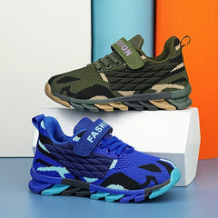 Boys Camo Low Top Sneakers Lightweight Breathable Anti-Slip Shoes