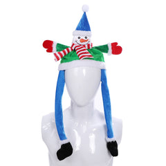 Santa & Snowman Movable Christmas Hat - Fun Holiday Costume Prop