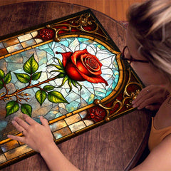 Gothic Rose Stained Glass Jigsaw Puzzle 1000pcs