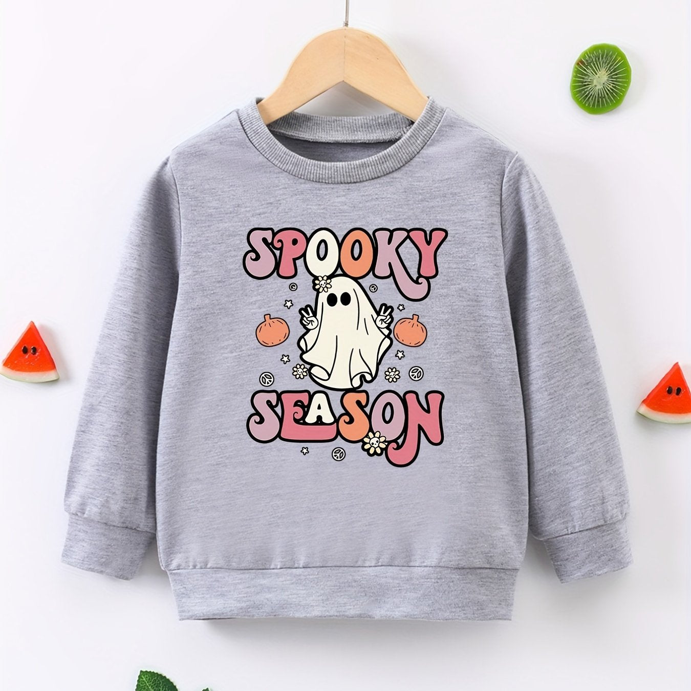Spooky Season Halloween Pullover for Girls Comfort Fit Sweatshirt