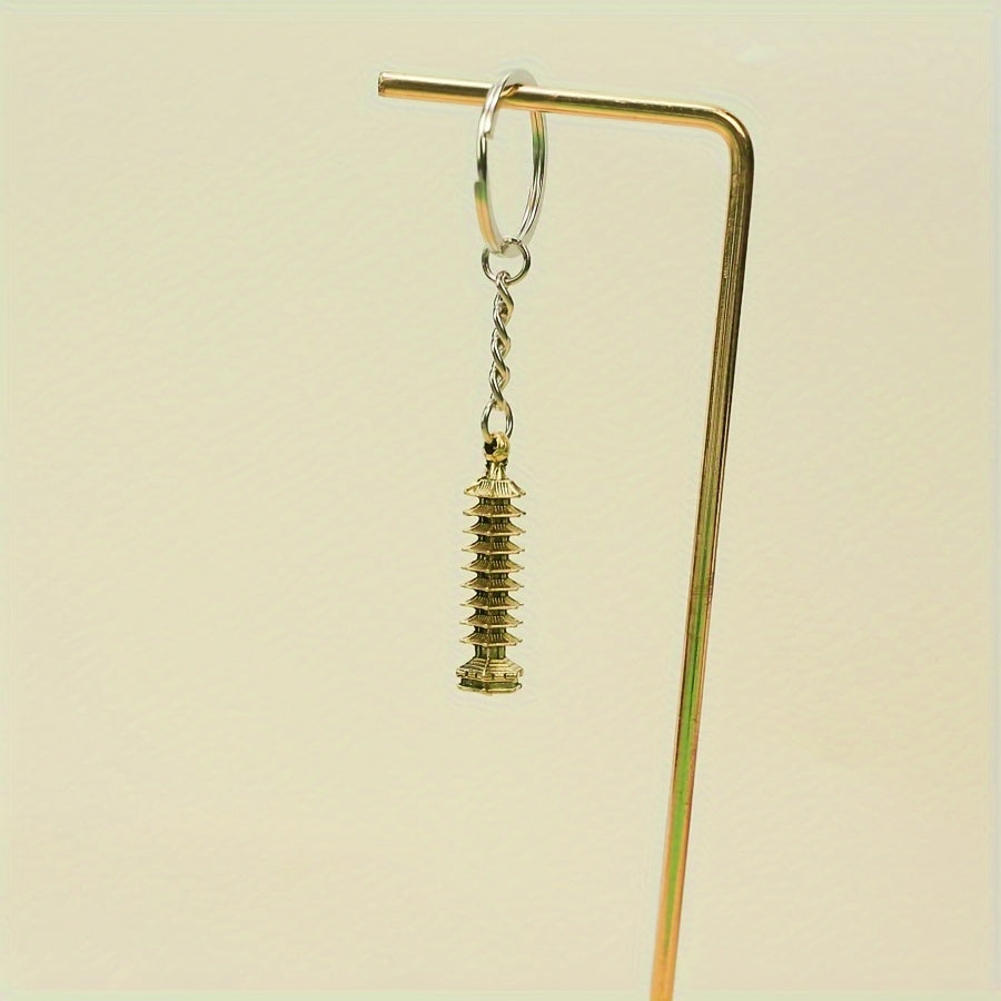 Metal Nine layer Tower Pendant Accessory Key Ring Keychain Gift