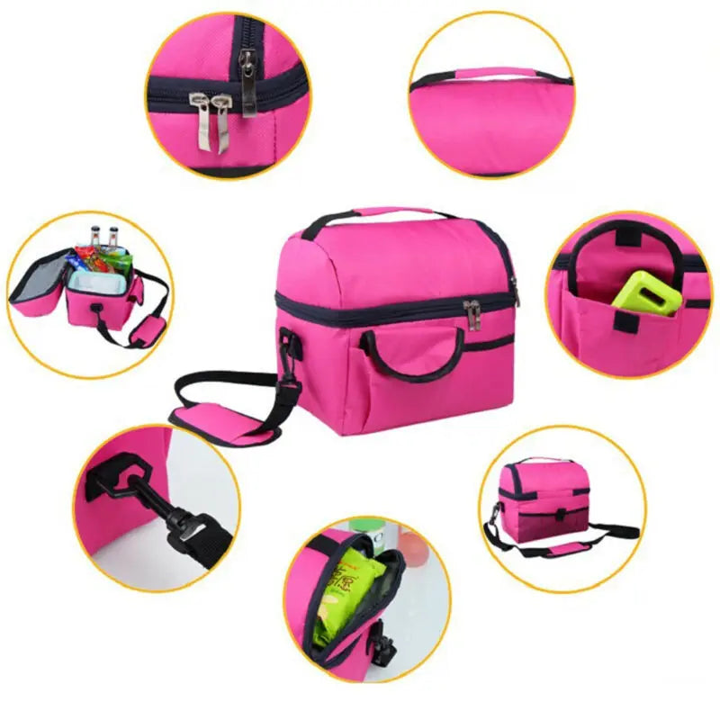 8L Insulated Lunch Bag Coolbag Work Picnic Adult Kids Food Storage