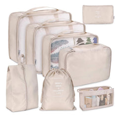 8PCS Travel Packing Storage Cases Luggage Organizer Tidy Pouch