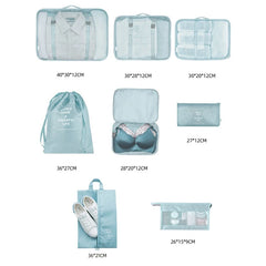 8PCS Travel Packing Storage Cases Luggage Organizer Tidy Pouch