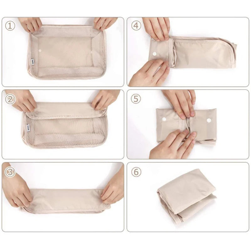 8PCS Travel Packing Storage Cases Luggage Organizer Tidy Pouch