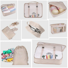 8Pcs Travel Clothes Classification Storage Bag Packing Cube Shoe Underwear Toile