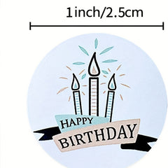500pcs Happy Birthday Decoration Sticker 1.0inch Envelope Birthday Gift Label