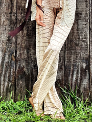 Crocodile Print V Neck Kaftan 2 Piece Set Women's Swimwear