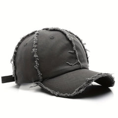 Shredded Denim Baseball Cap for Outdoor Sports